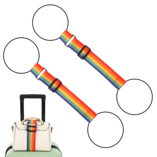2PC Luggage Straps Bag Bungee, Multi Use Strong Adjustable Luggage Connector Straps Flexible Elastic Fastening Bag Strap Travel Accessories to Connect Two Suitcases
