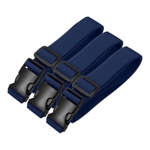 PATIKIL Utility Straps with Quick Release Buckle, (1 Inch x 3 Feet, Dark Blue) (3 Pcs) Adjustable Luggage Polyester Straps Backpack Webbing, Suit for Sleeping Bag/Camping/Hiking - color: Dark Blue, size: 1 Inch x 3 Feet