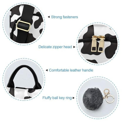 ALAZA Black White Cow Print Pattern Trips Hiking Camping Rucksack Pack for Women - color: multicolor 23