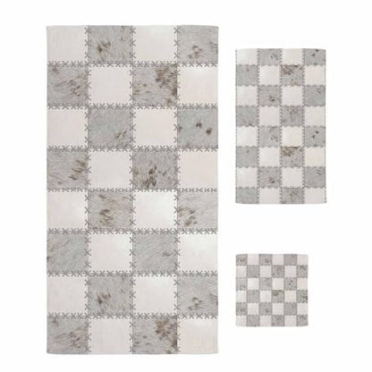 Cream Gray Checkered Bath Towels Set of 3 for Bathroom,Soft Absorbent Shower Beach Hand Face Hair Yoga Workout Gym Towel Dish Wahcloth,Modern Farmhouse Plaid Fur Texture Quick Dry Bath Towels+Set - color: White, Off-white, Grey