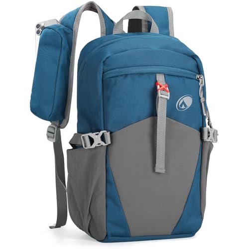 12L Hiking Backpack with Padded Straps for Kids, Waterproof Small Hiking Backpack with Chest Strap for Men, Mini Lightweight Kid Travel Backpacks Day Pack with Phone Pocket, Blue - color: Blue