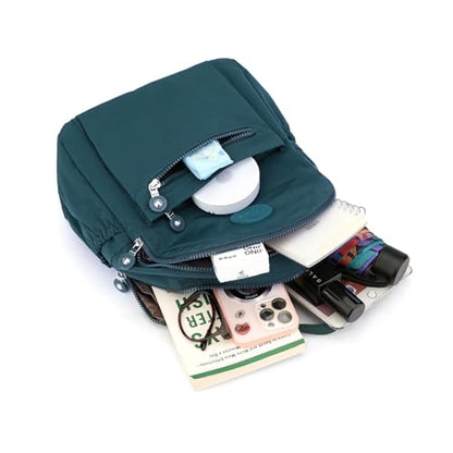 Tanweibago Mini Nylon Women Backpacks,11L Small Ladies backpacks Casual Lightweight Women Shopping Travel Daypack (Teal) - color: Teal