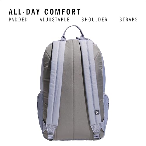 adidas Classic 3-Stripe Backpack for Laptop, School and Travel, 28L - color: Silver Violet Purple/Grey Four/5.0