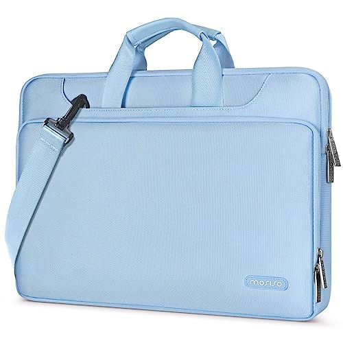 MOSISO 360 Protective Laptop Bag 15.6 inch, 15-16 inch Computer Bag Compatible with MacBook Air 15 inch/Pro 16 inch, HP,Dell,Lenovo,Asus,Notebook, Laptop Carrying Case with Strap&Handle, Airy Blue - color: Airy Blue, size: 16 inch