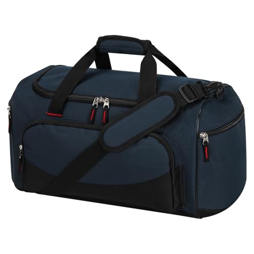 30L Gym Sport Duffle Bag - 17 inch Carry on Weekender Overnight Bag for Travel, Workout, Fitness (Navy Blue-30L) - color: Navy Blue