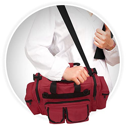 ASA TECHMED First Aid Responder EMS Emergency Medical Trauma Bag Deluxe, Red - color: Red