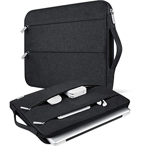 Voova Laptop Sleeve Carrying Case 13 13.6 Inch Compatible with MacBook Air 13 M1/M2/M3/M4, MacBook Pro 13/14, IPad Pro 13, Waterproof Slim Computer Cover Bag, Black - color: Black, size: 12.6-13.6 Inch