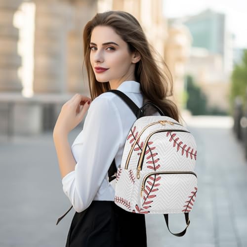 ALAZA Mini Backpack Purse for Women Lightweight Girls Small Size Baseball White School Teens College Traveling - color: Baseball White, size: Small