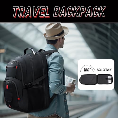 Z-MGKISS 18.4 Large Travel Backpack, USB Computer Bagpack Fits 18.4 Inch Laptop, Business Backpack for Men, TSA Flight Approved, Laptop Backpacks, Black - color: Black