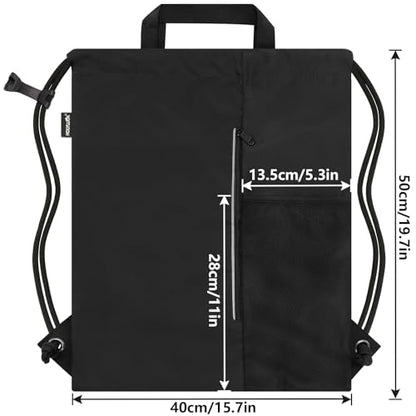 HOLYLUCK Drawstring Backpack Gym Bag For Men Women, String Beach Swim Sports Backpack - color: Black-1, style: Standard Drawstring