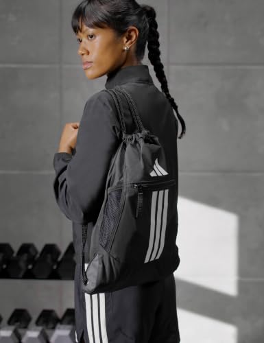 adidas Alliance Sackpack – Drawstring Backpack for Sports, Small Gym Bag, Ray Blue/White/3, OSFA - color: Ray Blue/White/3