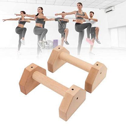 Wooden Pushup Handles, Push Up Bar Calisthenics Equipment, Anti Slip Pushup Bar Handstand Parallettes Bars, Solid Wood Parallettes Bars for Floor Use,for Men and Women Home Workout(31*18*17 cm)