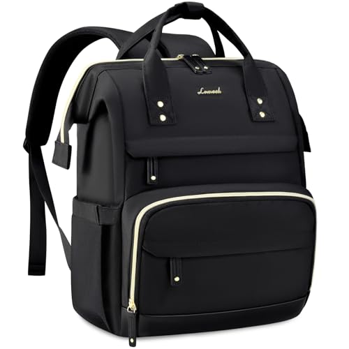 LOVEVOOK Laptop Backpack for Women, 15.6 Inch Work Business Backpacks Purse With Large Capacity, Waterproof Nurse Bag College Bookbag for School, Waterproof Casual Daypack for Travel - color: Black, size: 15.6 INCH