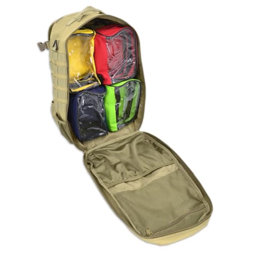 Lightning X Stocked Modular Trauma & Bleeding First Aid Responder Medical Backpack + Kit - TAN - color: Tan