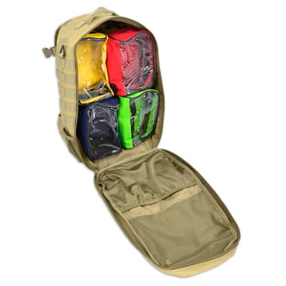 Lightning X Stocked Modular Trauma & Bleeding First Aid Responder Medical Backpack + Kit - TAN - color: Tan