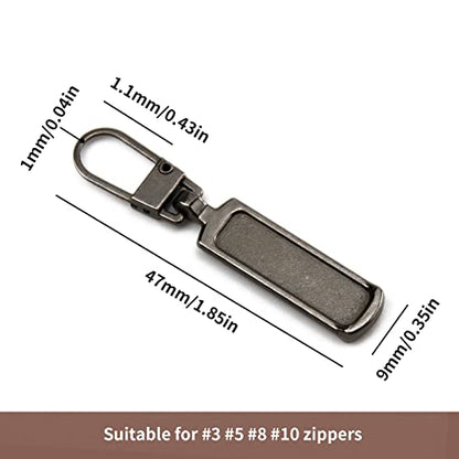 TOPASION Metal Zipper Pull Replacement for Small Holes, Detachable, Repair for Jacket, Bag Boots, Purse, Coat, Pants (5 Pcs G-Black) - color: 5 Pcs G-Black