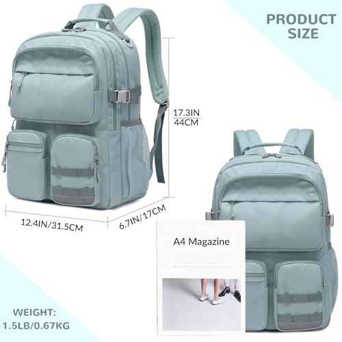Lohol Water Resistant Backpack with Multifunctional Pockets for Teens, Durable Bookbag fits 15.6 inch Laptop for School Travel College, 25L (Blue) - color: Blue