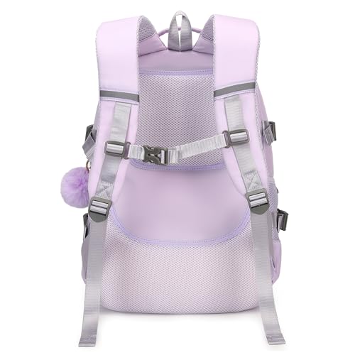 Backpack for Girls, 15.6 Inch Laptop School Bag Kids Kindergarten Elementary College Backpacks Large Bookbags for Teen Girl Women Students Casual Travel Daypacks (Purple) - color: Purple