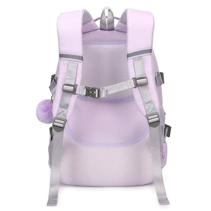 Backpack for Girls, 15.6 Inch Laptop School Bag Kids Kindergarten Elementary College Backpacks Large Bookbags for Teen Girl Women Students Casual Travel Daypacks (Purple) - color: Purple