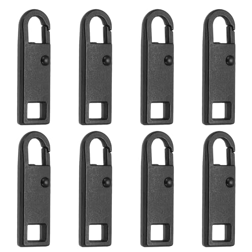 uxcell 8Pcs Zipper Pull Replacement, Metal Zipper Handle Mend Fixer Tab Repair for Luggage Suitcase Backpack Jacket Bags Boots Coat Handbags, Black Small - color: Black, size: Small
