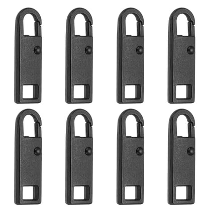 uxcell 8Pcs Zipper Pull Replacement, Metal Zipper Handle Mend Fixer Tab Repair for Luggage Suitcase Backpack Jacket Bags Boots Coat Handbags, Black Small - color: Black, size: Small