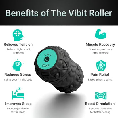 Vibit - Vibrating Massager for Plantar Fasciitis, Pain Relief and Sciatica, Foot and Body Portable Massage Roller, Deep Tissue Pain Relief from Feet to Neck, Electric, 3 Vibration Levels (Pink) - color: Pink
