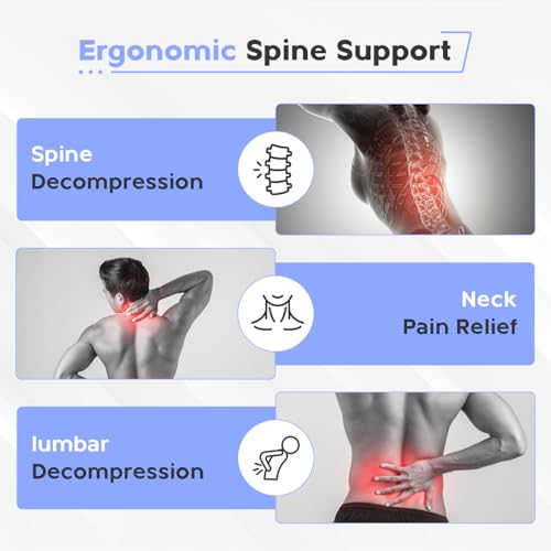 YOLLO Back Stretcher for Lower Back Pain Relief, 4-Level Adjustable Lumbar Support Board, Back Cracker Device with Acupressure Points, Spine Decompression & Posture Correction for Home, Office & Gym