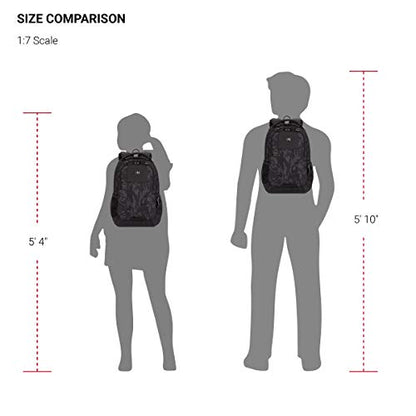 SWISSGEAR Cecil Laptop Backpack, Fits Most 16-Inch Laptops, Three-Compartment Design, Airflow Back Panel, Black, 27.3L, 18-Inch - color: Black Cod/Camo