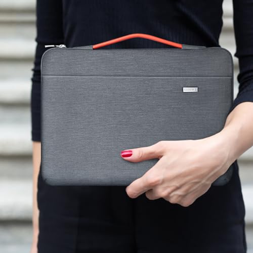 LANDICI 360°Laptop Sleeve Case 14 15 Inch Compatible with MacBook Air 15 M2/M3/M4 2022-2025, MacBook Pro 15, Hp chromebook 14, Waterproof Computer Bag Cover with Handle, Grey - color: Grey, size: 14-15 inch