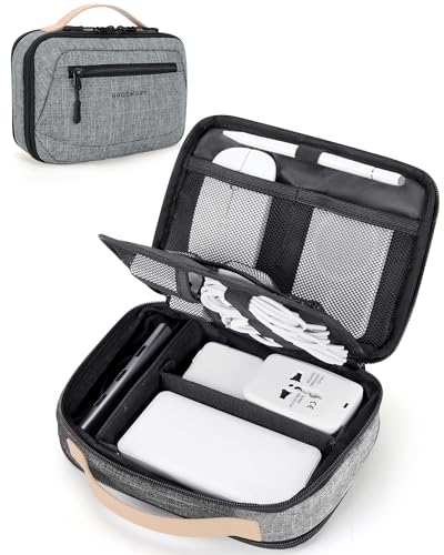 BAGSMART Electronics Organizer Travel Case, Cord Organizer Travel Cable Bag for Tech Accessories(Gray)