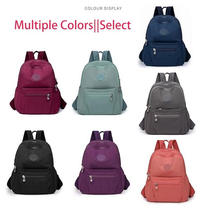 Simple Casual Solid Color Lightweight College Work Backpack Anti Theft Travel Backpack Daypack for Women (Grey Blue) - color: Grey Blue