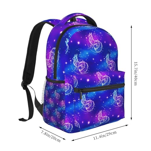 Lightweight Laptop Backpack Galaxy Wolf, Water Resistant Work Daypack with Inner Pocket for Office Commute and Travel - color: Pattern (258)