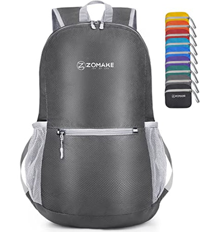 ZOMAKE Ultra Lightweight Hiking Backpack 20L, Packable Small Backpacks Water Resistant Daypack for Women Men(Medium Grey) - color: Medium Grey