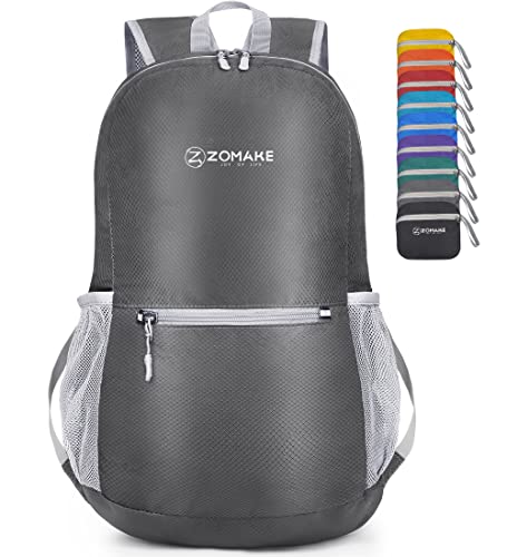 ZOMAKE Ultra Lightweight Hiking Backpack 20L, Packable Small Backpacks Water Resistant Daypack for Women Men(Medium Grey) - color: Medium Grey
