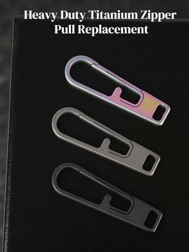 VIPERADE VAT1 Heavy Duty Titanium Zipper Pulls Replacement, Universal Zipper Pull Tab Repair Kit for Jackets, Coats, Suitcases, Luggage, Backpacks, Handbags and EDC Pouches - color: 2 Black, size: 1.38" × 0.27"