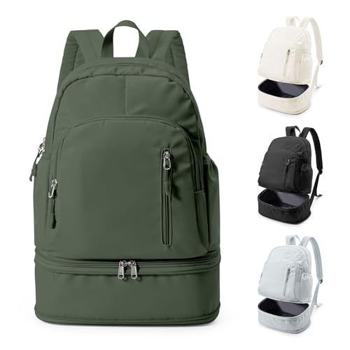 Gym Backpack for Women Men, Dance Volleyball Backpacks With Shoe Compartment, Sports Back pack For Yoga Fitness Beach Hiking Sports(Green) - color: Green