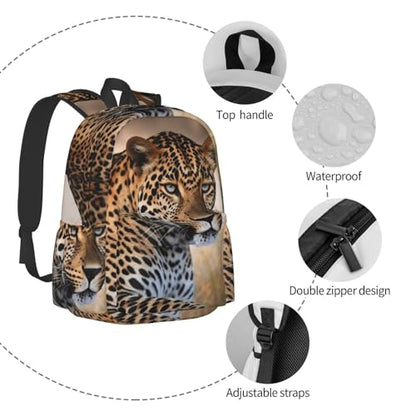 African Animal Leopard Travel Backpack for Men Women 15.6 inch Laptop Backpack Casual Daypack for Weekender - color: African Animal Leopard