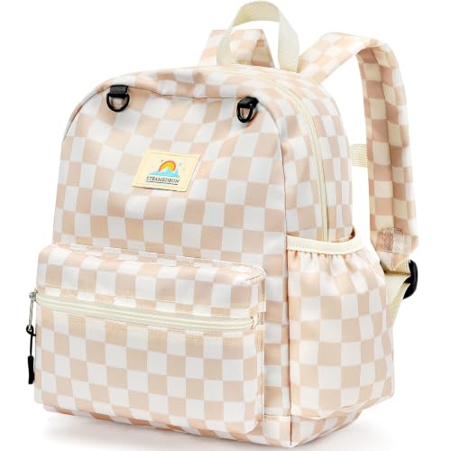 STEAMEDBUN Toddler Backpack Boys Girls 2-4, Preschool Daycare Backpack -12inch - color: Brown Checkerboard, size: Mini-12"H(not fit folder)