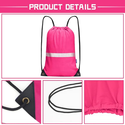 AYKRM Custom Pink Drawstring Backpack Bag work Sackpack logo - color: Pink-logo
