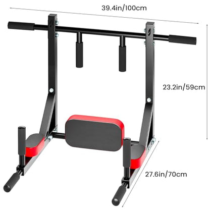 2 in 1 Pull Up Bar,Wall Mounted Pull Up Bar Chin Up for Home Gym Workout,Pull Up Bar Dip Station,Power Tower Set,Heavy Duty Pull-up Chin Up Bar,Indoor Fitness Equipment 440lbs Black
