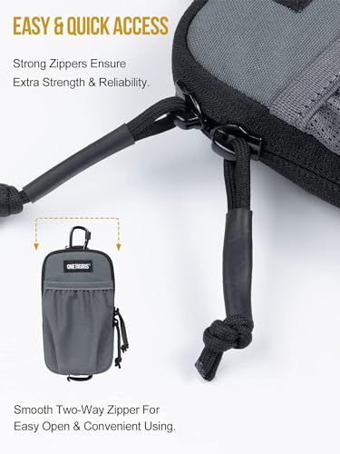 ONETIGRIS Cell Phone Pouch, Molle Holster Holder for Men Belt, for iPhone 17 Pro Max/Air/17/16/15/14 /13/12/11/X/XR/XS/8 Plus/7/6, for Galaxy S25 Ultra/s25/S24 /S23/S22/S21 - color: Grey
