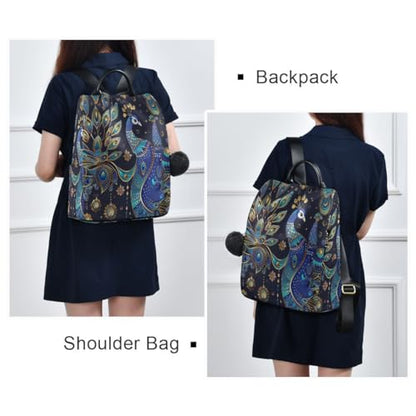 ALAZA Boho Astrology Peacock Trips Hiking Camping Rucksack Pack for Women - color: Multicolor 6