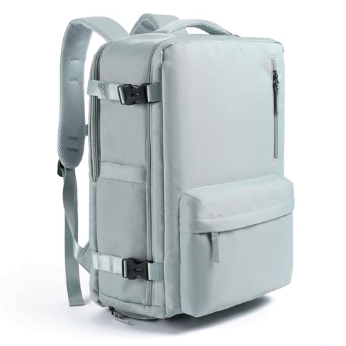 GAEKEAO Travel Backpack for Women Men, Airline Approved 15.6 Inch Laptop Carry On Backpack with Shoe Pouch Luggage Weekender Bag for Travel Business Work Hiking Blue - color: B04 Light Green