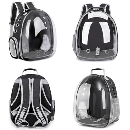Pet Backpack Carrier,Bubble Backpack Cat Carrier,Pets and Small Dogs,Space Capsule Pet Carrier for Traveling, Walking, Hiking and Outdoor Activities (Black) - color: Black
