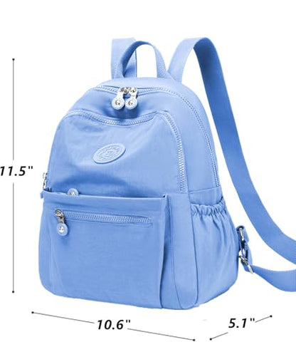 Backpack Purse for Women Ladies Nylon Bag Casual Daypack Travel Shopping Pack (A Style Light Blue) - color: A Style Light Blue