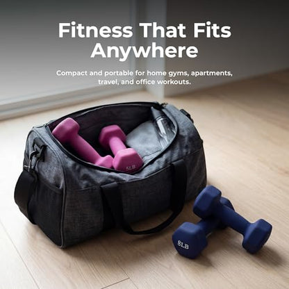 Sunny Health & Fitness Neoprene Coated Hex Shaped Dumbbell Non-Slip Fitness Weights for Home Gym Exercise, Full Body Workout Strength Building, Weight Loss, Sold in Pairs - Sizes - 2LB, 5LB, 8LB, 10LB - style: 2 Pounds