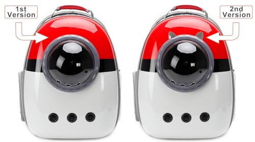 Back Expandable Cat Carrier Backpack for Cats Kitten Small Puppy, Airline Approved Cat Bubble Backpack, Space Capsule Astronaut Carrier - color: Red