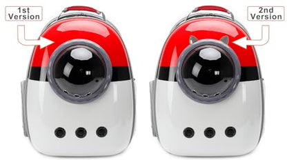 Back Expandable Cat Carrier Backpack for Cats Kitten Small Puppy, Airline Approved Cat Bubble Backpack, Space Capsule Astronaut Carrier - color: Red