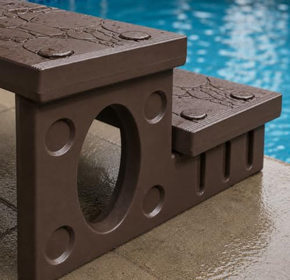 XtremepowerUS Universal Hot Tub Spa Outdoor & Indoor Pool Camper Tub RV Deck Heavy Duty Anti-Slip Bathtub 2-Steps, Mocha - color: Mocha