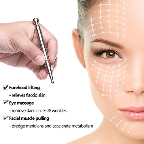 FeelFree Sport Deep Tissue Massage Tool-Stainless Steel Acupuncture Pen-Trigger Point Massage Relief Pain Therapy Tools Full Body Relaxing Trigger Self-Massage Acupressure Bar (B) - style: B